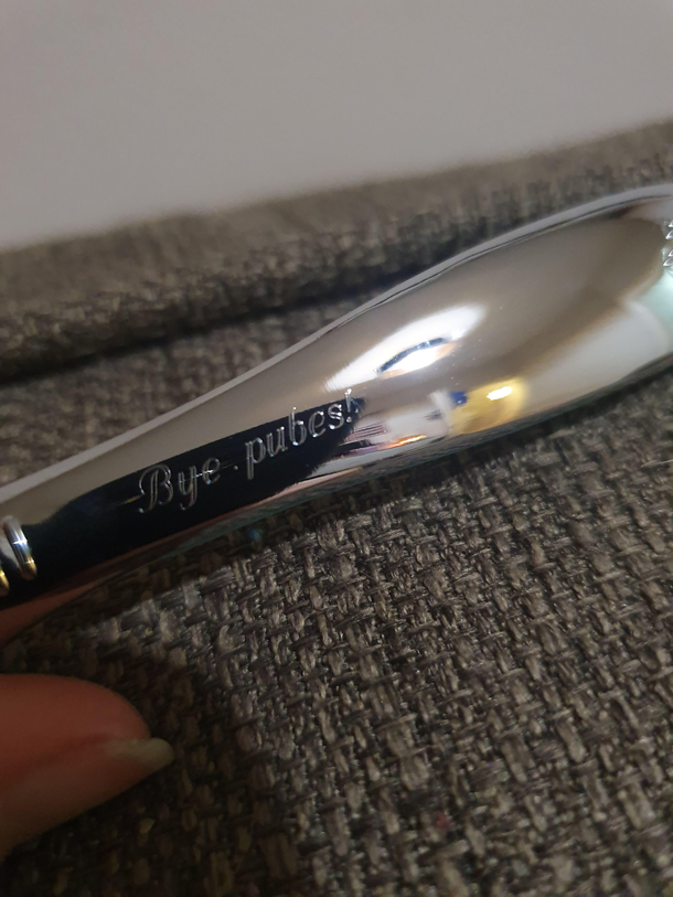 I asked for a nice razor for my birthday from my boyfriend engraving was a free optional extra