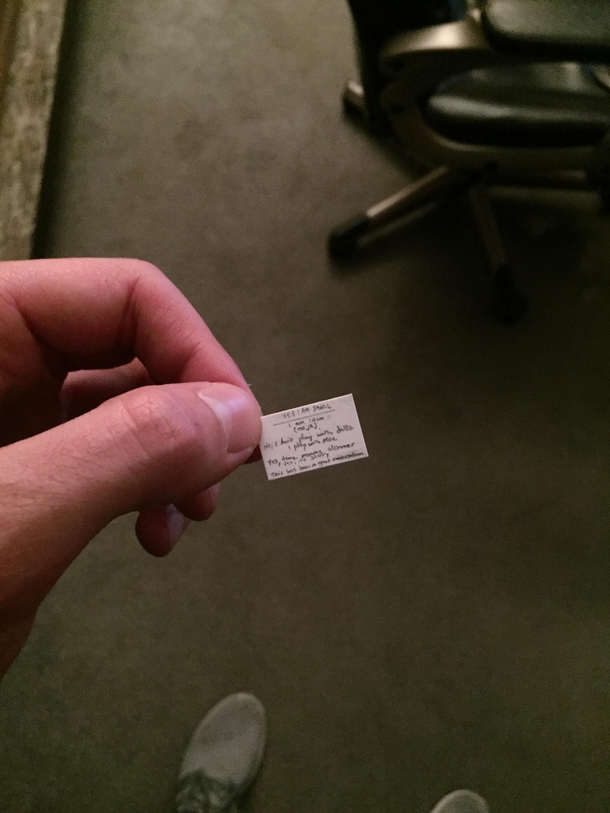 I asked How small are you He crawled up my leg and handed me this