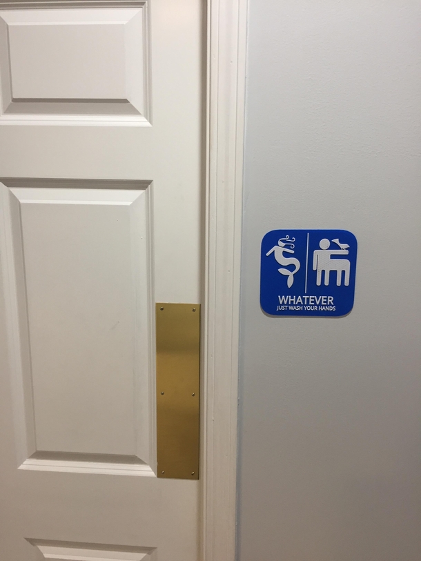 I asked my boss what kind of designation markers she wanted for the two new bathrooms in the office She ordered these