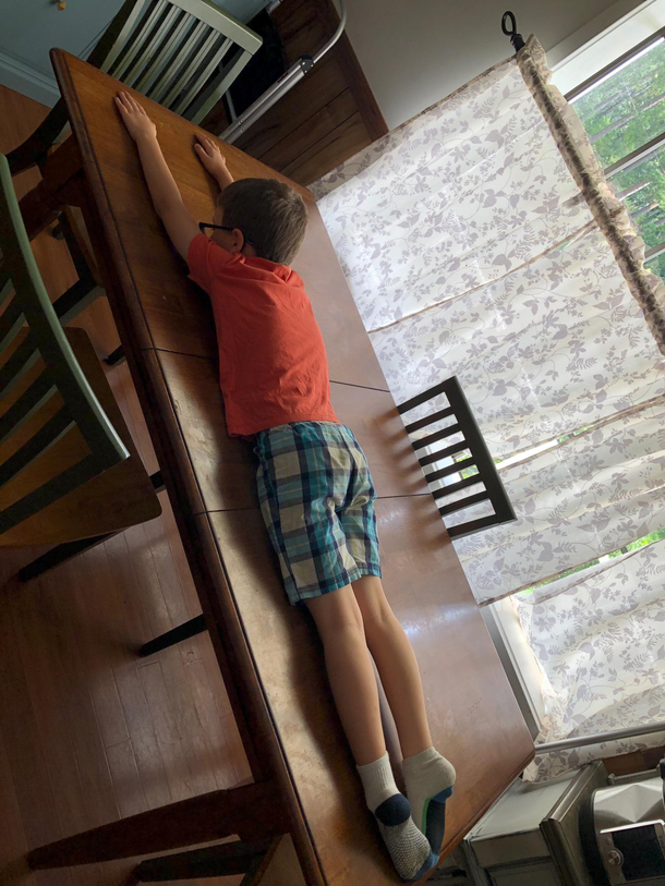 I asked my husband how long the kitchen table is This is what I got