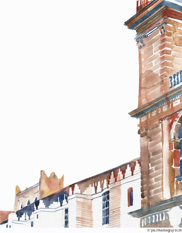 I asked my husband to animate my watercolor painting of Sevilla Cathedral and this is the result