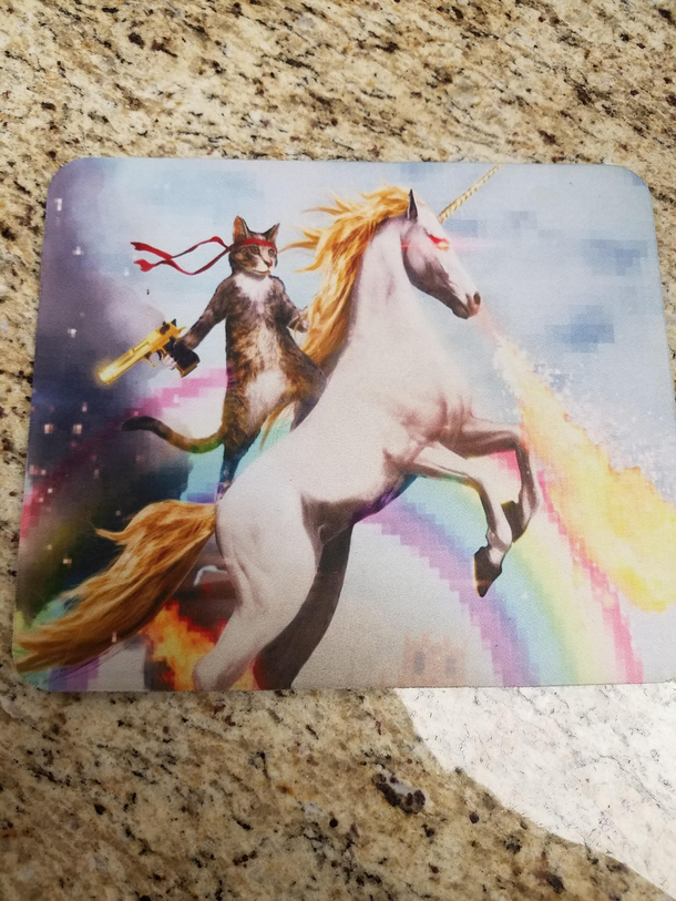 I asked to take a picture of their mousepad at my local vet office