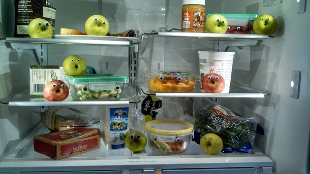 I bought a bag of googly eyes and decided to play a joke on my family And now to play the waiting game