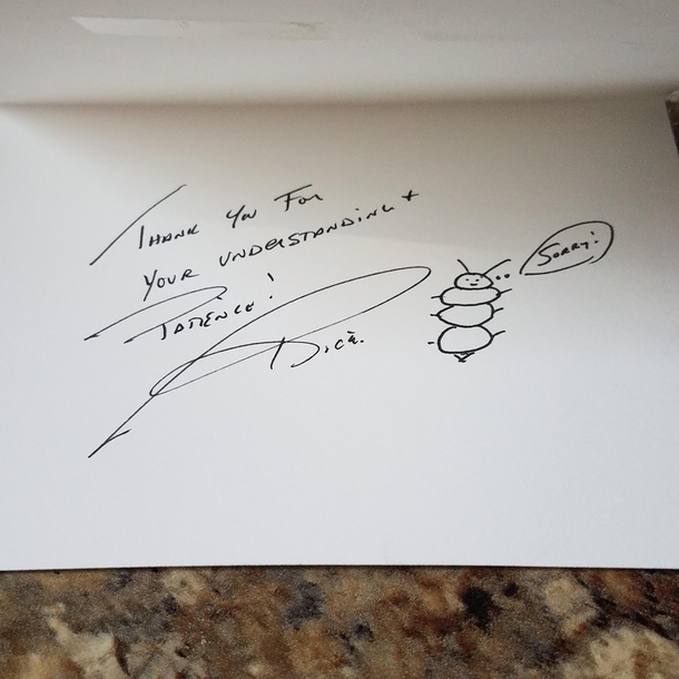 I bought a bag of veggies that had bugs Wrote to corporate and they sent me a gift card and this note