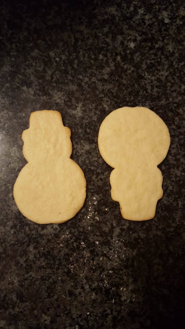 I brought in snowman cookies to work A co-worker thought they were South Park cookies