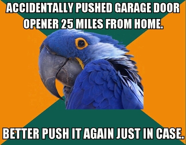 I bumped my home garage door opener while at work
