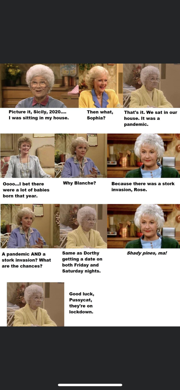 I can see this playing out just like this on golden girls
