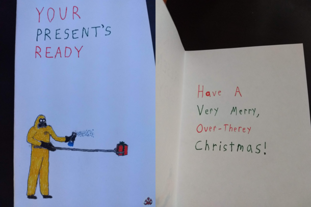 I created this Christmas Card to give to someone recovering from Covid