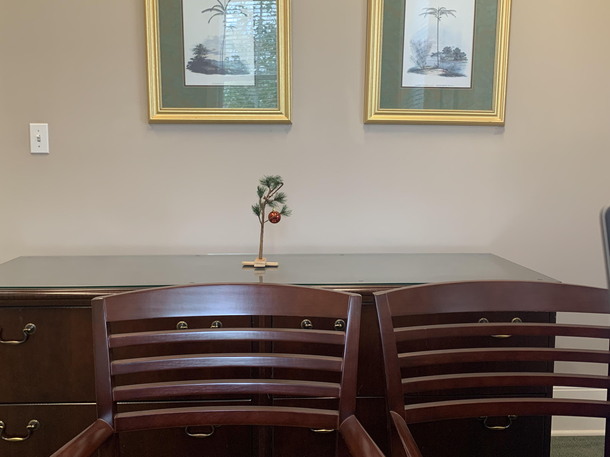 I decorated my office for the holidays today