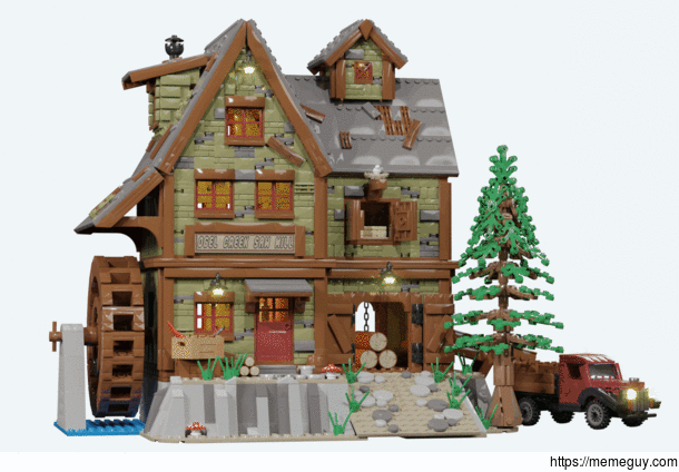 I designed and animated an old saw mill out of Lego It could become a real set