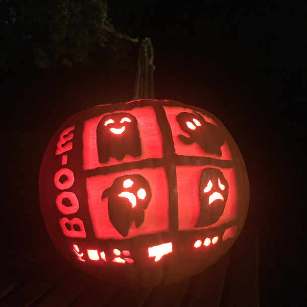 I did a Zoom-themed pumpkin carving for Halloween Its a Boo-m call