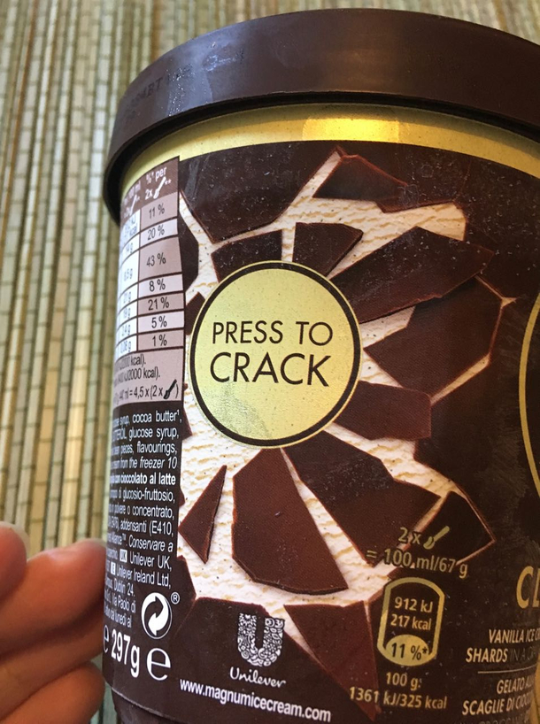 I did as the icecream instructed but now my ass is cold