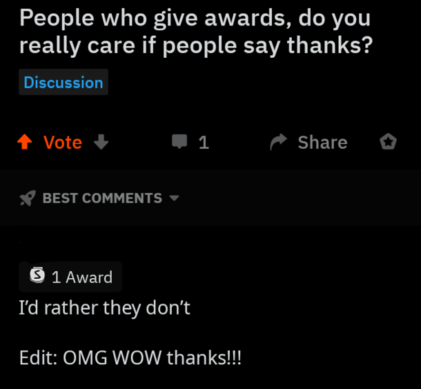 I dont know if this fits here but I am gonna post it anyway