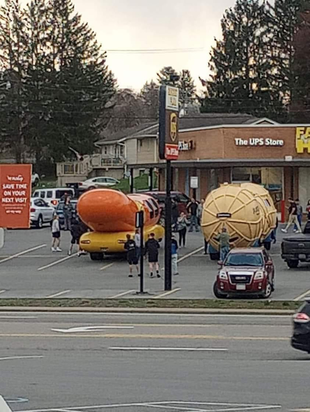 I dont know whose idea it was to bring both the NutMobile and the WienerMobile to my town at the same time but I have some questions