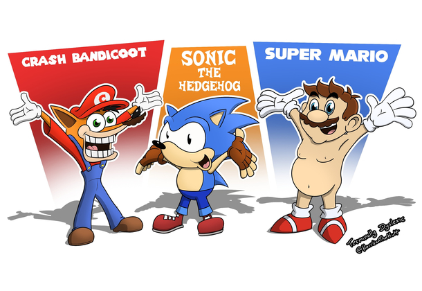 I Drew the  big name video game characters from my childhood Although I Think I mixed up the costumes