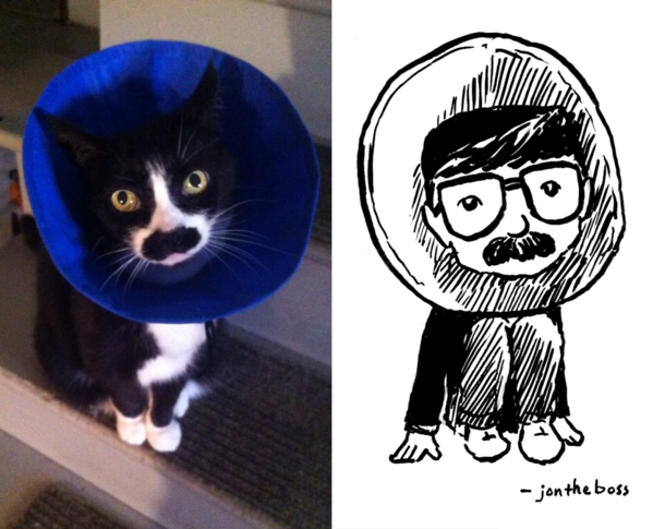 I drew the human version of this cat