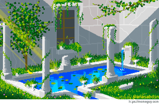 I drew this pixel art animated scene and called it Lurking 