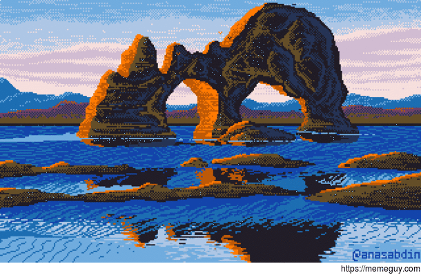 I drew this pixel art animation using  colors and called it Hvtserkur 
