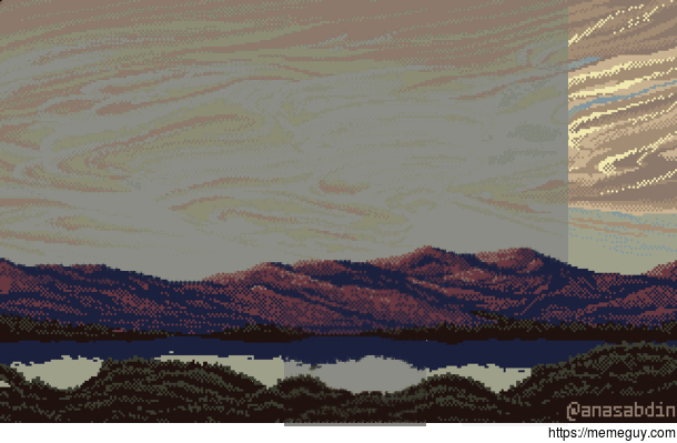 I drew this pixel art animation using  colors only and called it Lenticular 