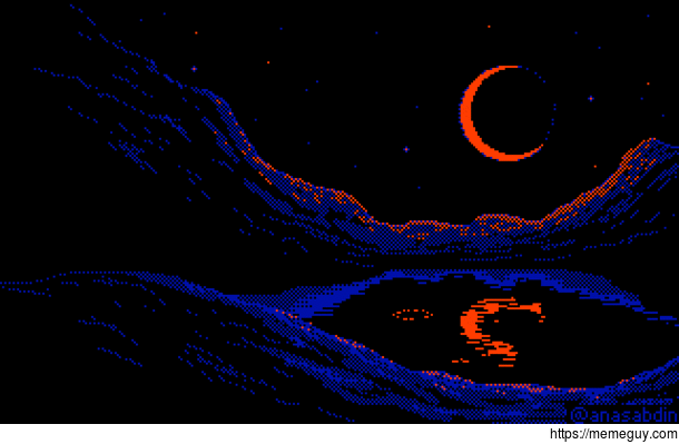 I drew this pixel art animation using  colors only and called it UnRain 