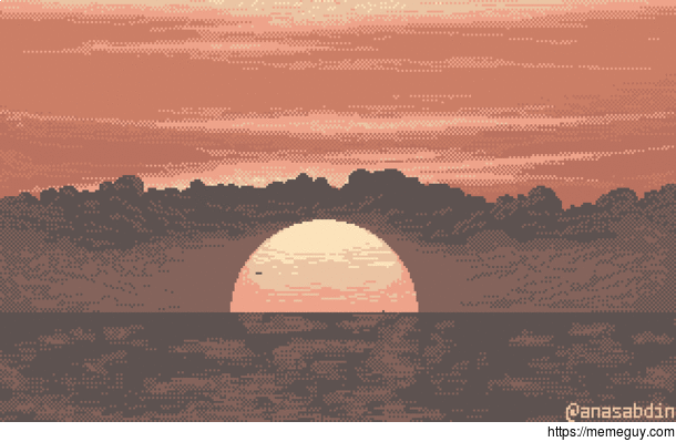 I drew this pixel art animation using only  colors and called it Linger 