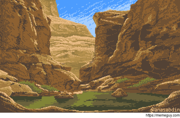 I drew this pixel art animation using only  colors and called it Terrain 