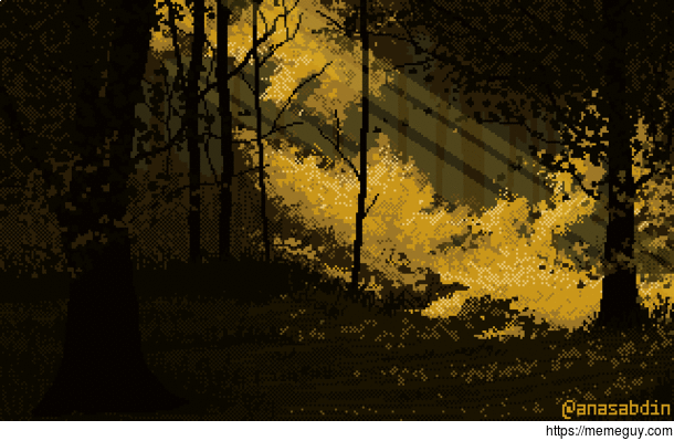 I drew this pixel art scene and called it enchanted 