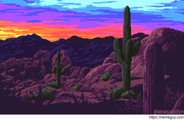 I drew this pixel art scene and called it unclaimed 