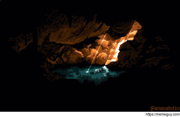 I drew this pixel art scene using  colors and called it   