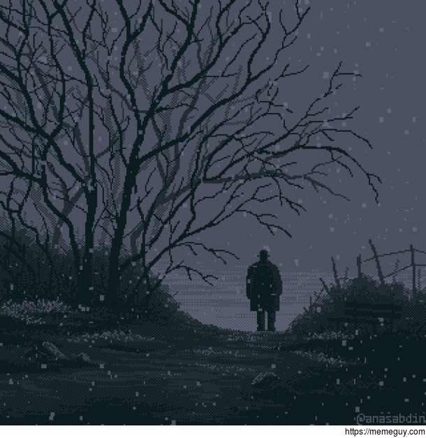 I drew this pixel art scene using  colors and called it Dad 