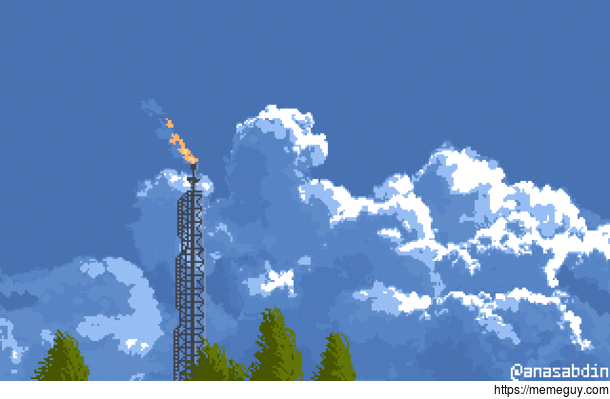 I drew this pixel art scene using  colors and called it desecration 