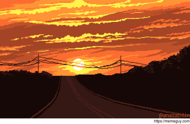 I drew this pixel art scene using  colors and called it  Trapping Infinity