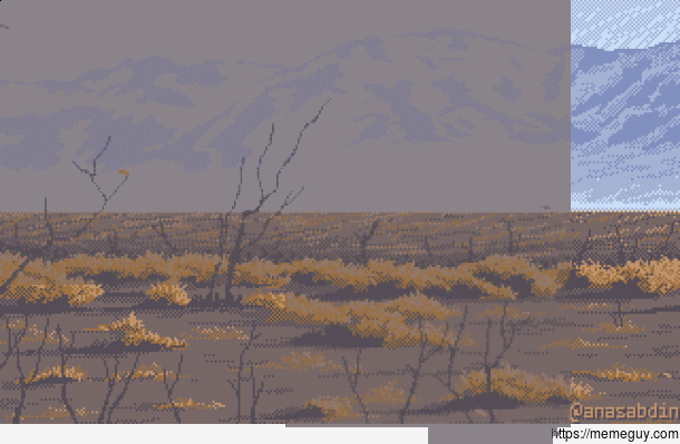I drew this pixel art scene using  colors only and called it Crisp 