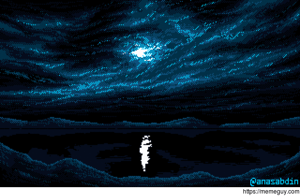 I drew this pixel art starless night sky using  colors 