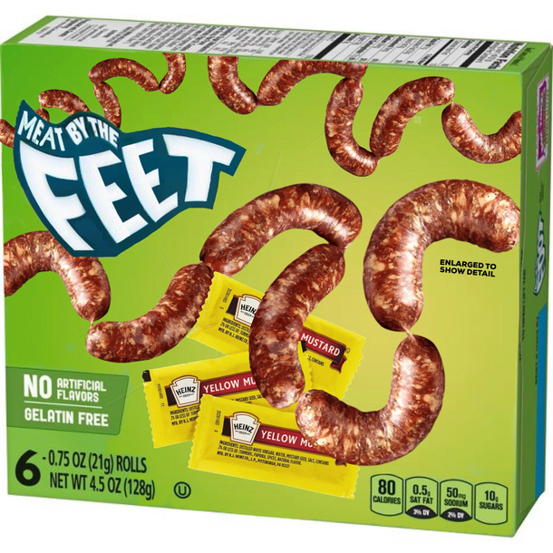 I enjoy creating fake products with photoshop Here is Meat By The Feet