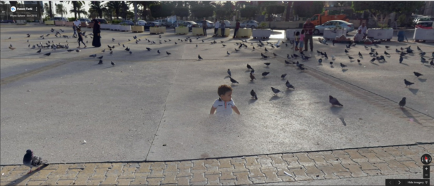 I found a kid sinking on Google Maps