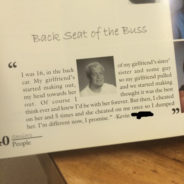 I found my husbands yearbook quote regarding his first kiss Should I be worried