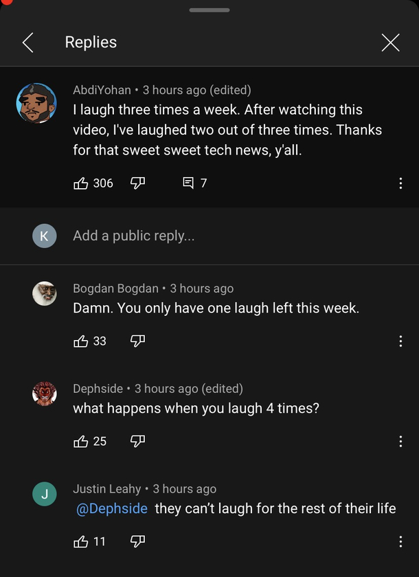 I found these comments too funny