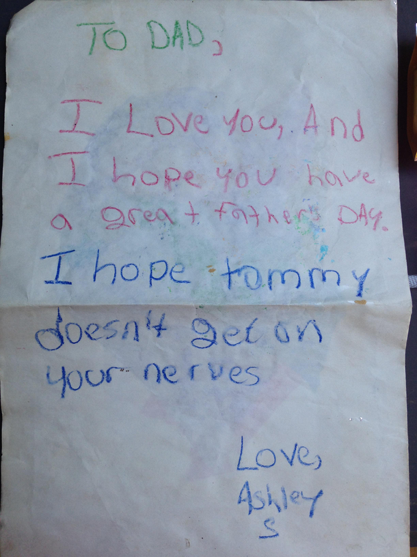 I found this Fathers Day card I made for my Dad  years ago