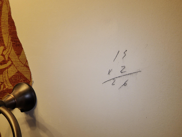 I found this under wallpaper Im no math genius but I wonder if this problem needed to be written down