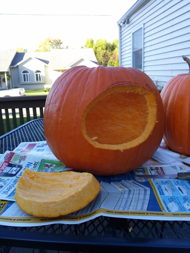 I fucking suck at carving pumpkins