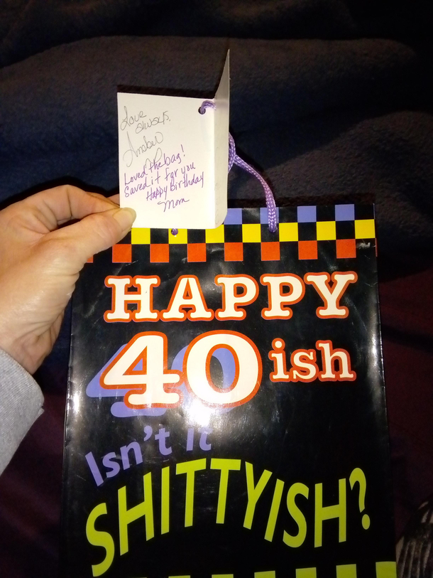 I gave this bag to my mom for her th birthday she saved it  years to give me on my th