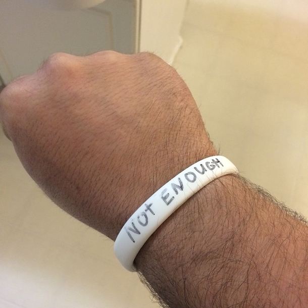 I got one of those wristbands that tells me how much I run