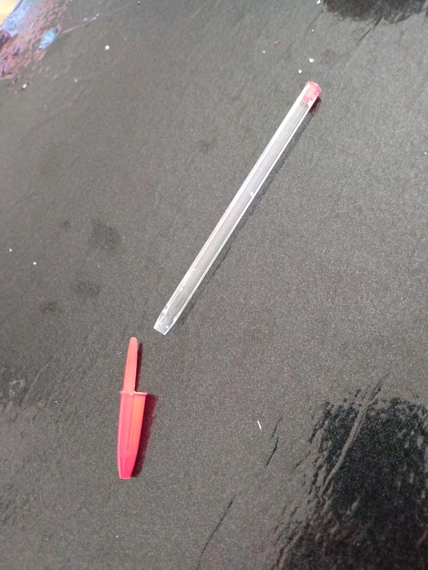 I grabbed a new pen out of the pen drawer Its obvious I have kids