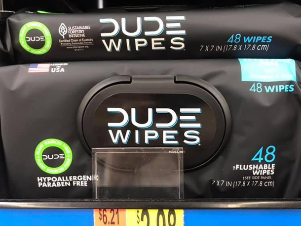I guess regular wipes cant handle a dudes dude-ie
