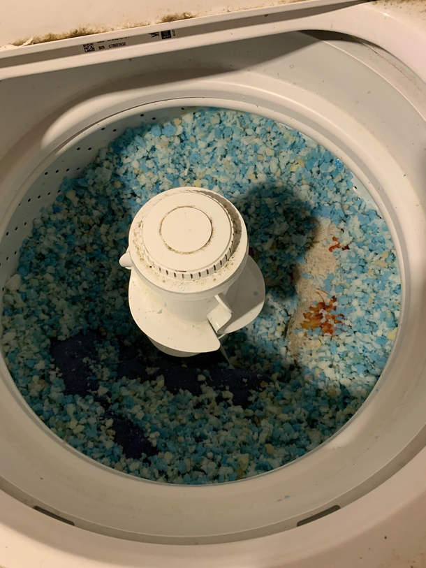I guess that pillow wasnt machine washable