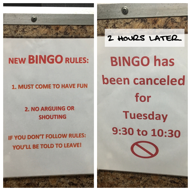 I guess the old folks couldnt get with the new rules of bingo