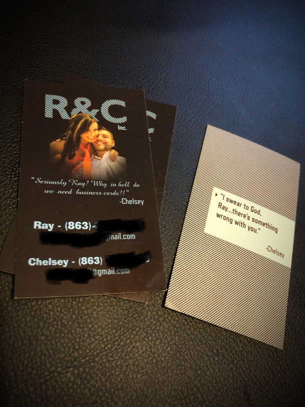I had a promo code for  free business cards so I made cards for my wife and I