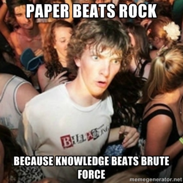 I had this random epiphany about rock paper scissors while falling asleep last night