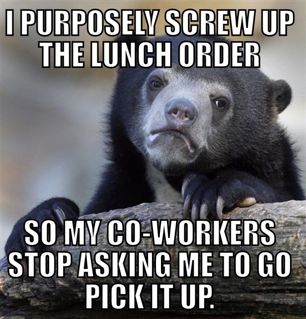 I hate going to pick up the food